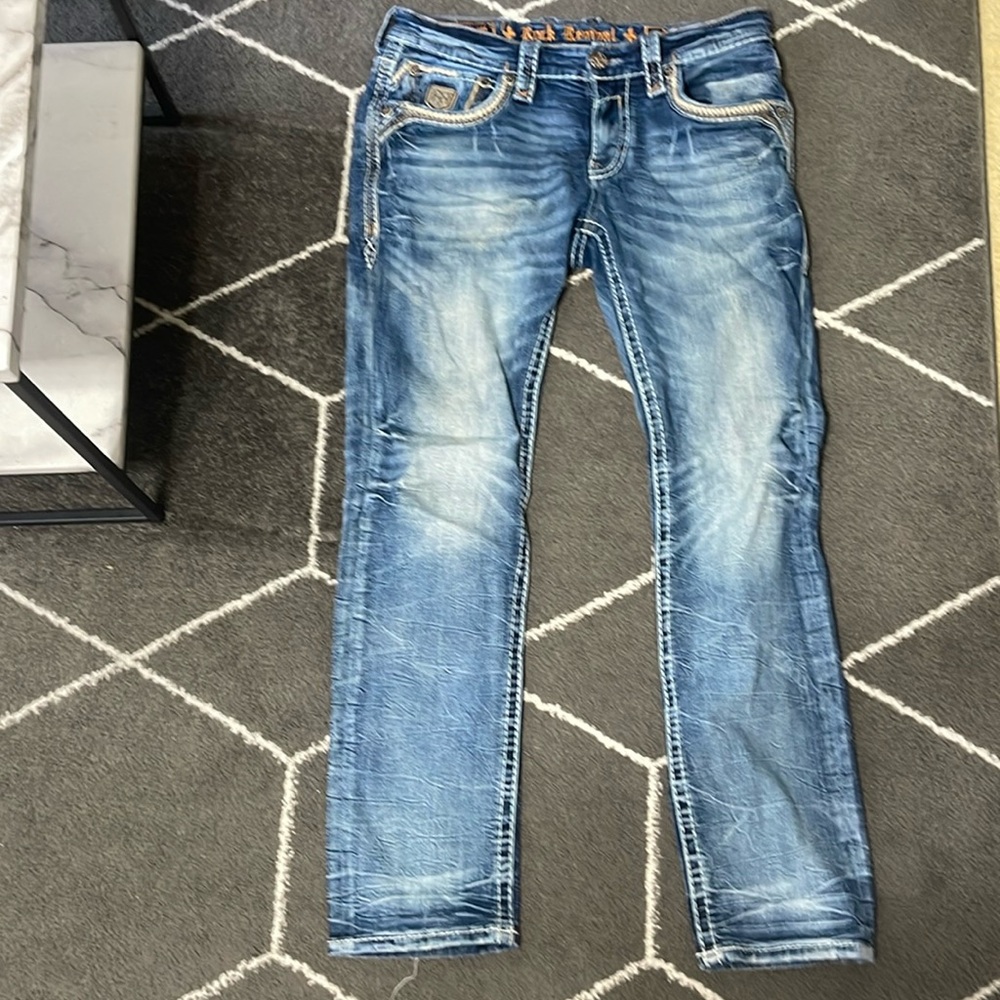 36/32 mens rock revival jeans Alt straight.